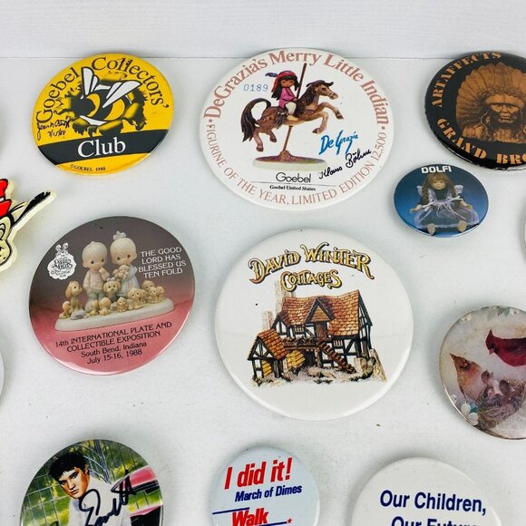 Collectible Artists Round Pins Pinbacks From Event Shows Some Signed Lot - Picture 4 of 16